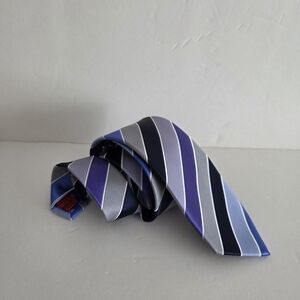 Sparks John Sparks Elegant Striped Tie in Blue and Purple 56in.
